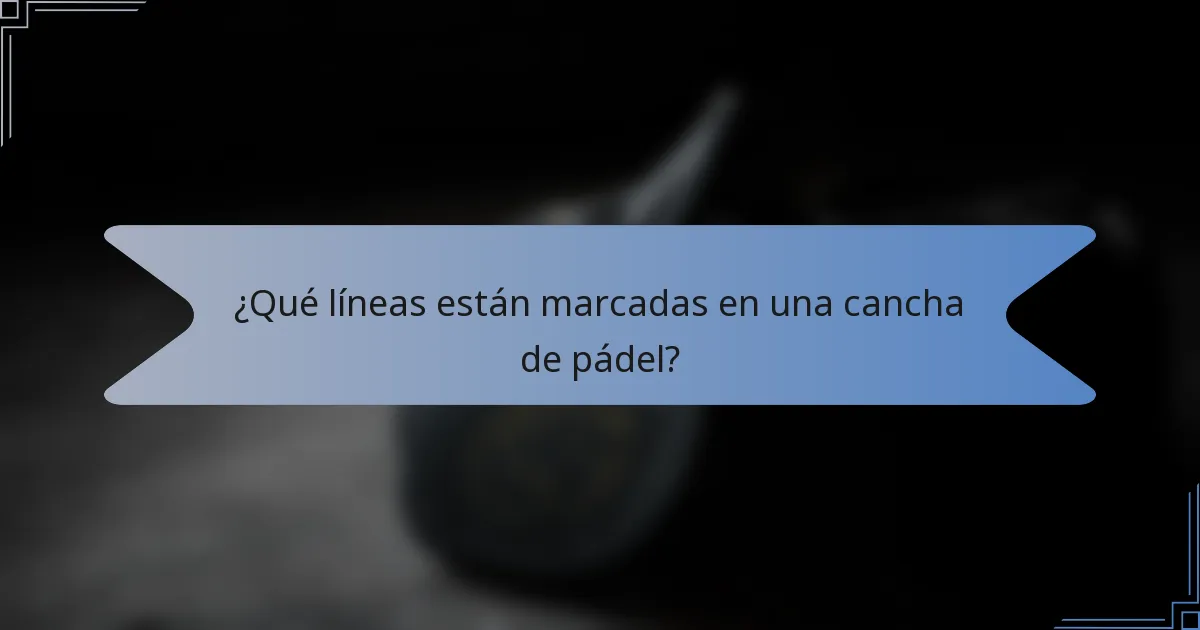 ¿Qué líneas están marcadas en una cancha de pádel?